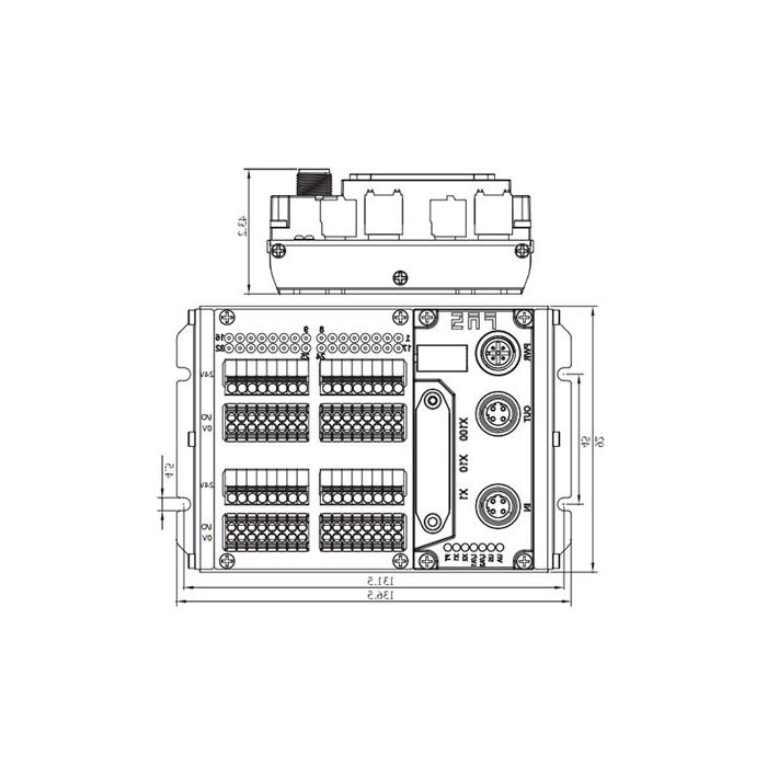 EtherCAT protocol, 32DI/DO adaptive configuration, PNP, terminal, IP20 remote module, 009E53